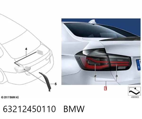 Фонарь задний (TUNING), комплект из 2 шт. 63212450110 BMW