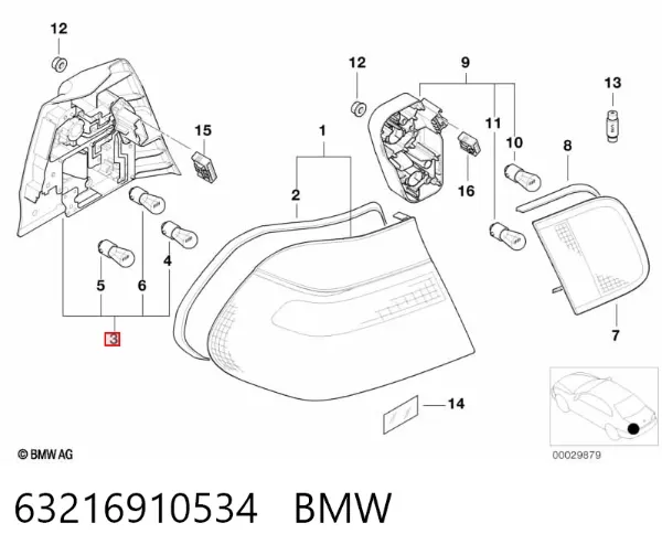 Фонарь задний правый внешний 63216910534 BMW