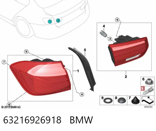 Лампа противотуманной фары 63216926918 BMW