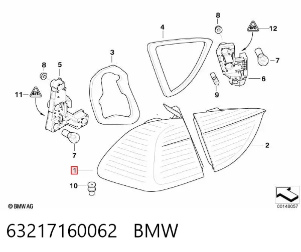 Фонарь задний правый внешний 63217160062 BMW