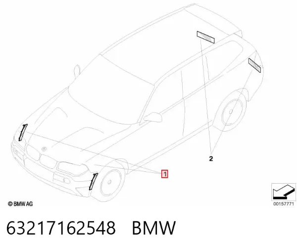 Катафот передний правый 63217162548 BMW
