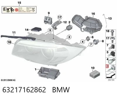 Лампочка ксеноновая BMW 63217162862