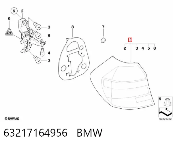 Задний фонарь 63217164956 BMW