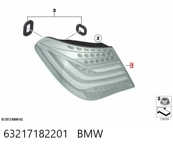 Фонарь задний левый внешний 63217182201 BMW