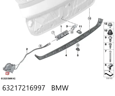 Мотор-привод открытия/закрытия замка багажника (двери 3/5-й задней) BMW 63217216997