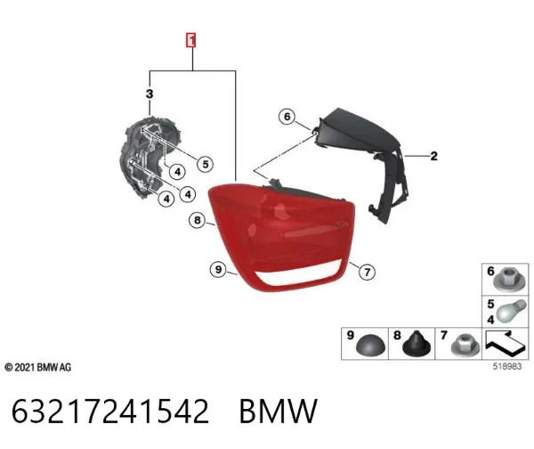 Задний фонарь 63217241542 BMW