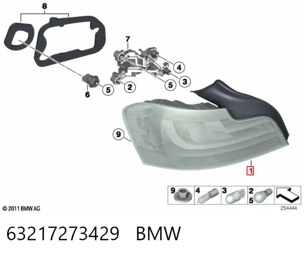 Фонарь задний левый 63217273429 BMW