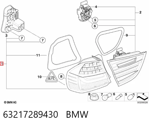 Фонарь задний правый внешний 63217289430 BMW