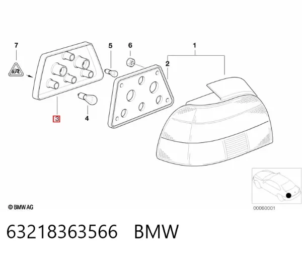 Задний фонарь 63218363566 BMW