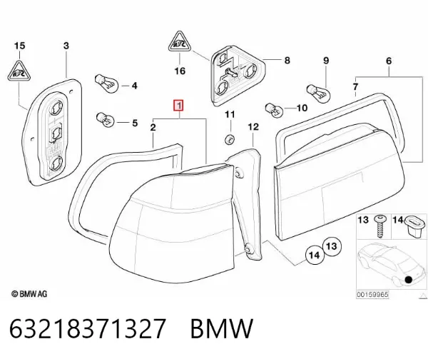 Фонарь задний левый 63218371327 BMW