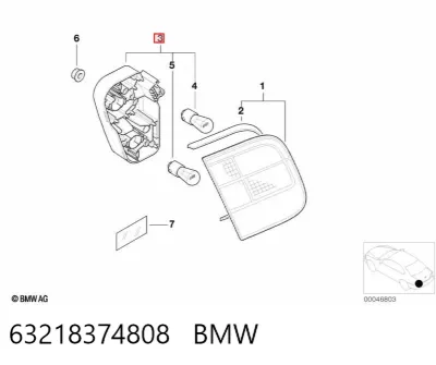 Фонарь задний правый BMW 63218374808