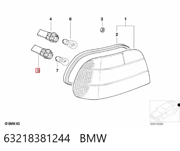 Плата заднего фонаря контактная 63218381244 BMW