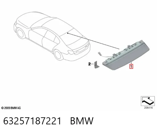Задний стоп BMW 7 F01, F02, F03, F04