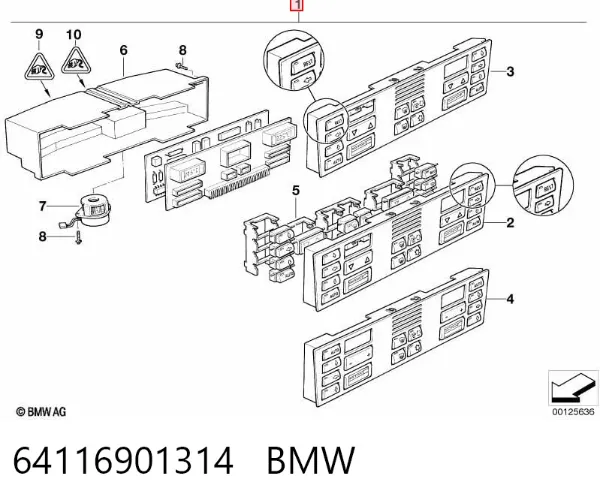 Блок управления кондиционером 64116901314 BMW