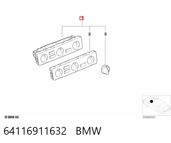 Блок управления кондиционером 64116911632 BMW