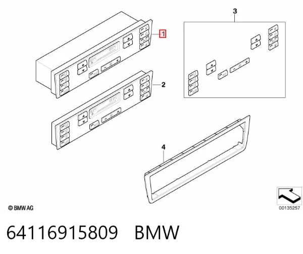 Блок управления кондиционером 64116915809 BMW