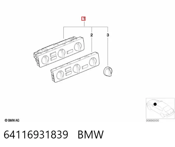 Блок управления кондиционером 64116931839 BMW