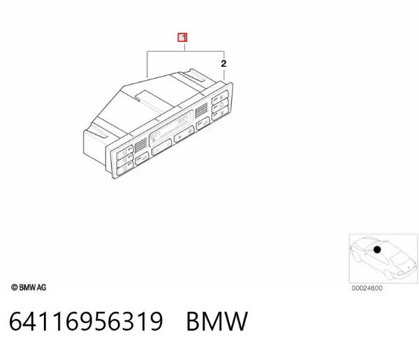 Блок управления кондиционером 64116956319 BMW