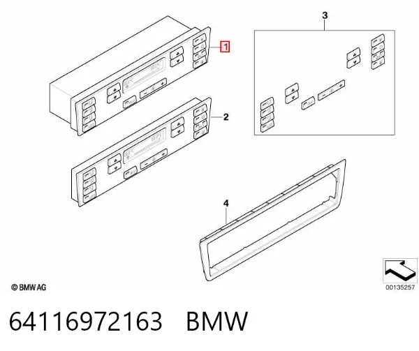 Блок управления кондиционером 64116972163 BMW