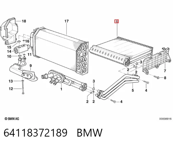 Радиатор печки 64118372189 BMW