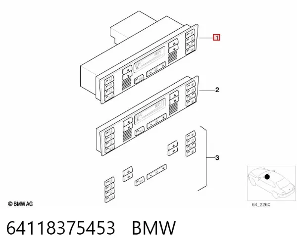 Блок управления кондиционером 64118375453 BMW
