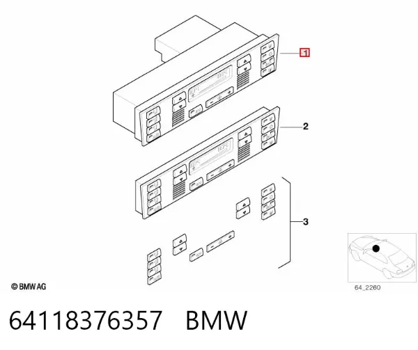 Блок управления кондиционером 64118376357 BMW