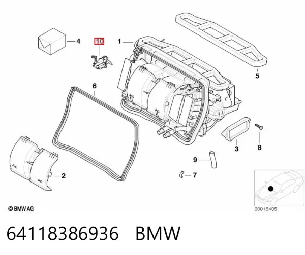 Привод заслонки печки 64118386936 BMW