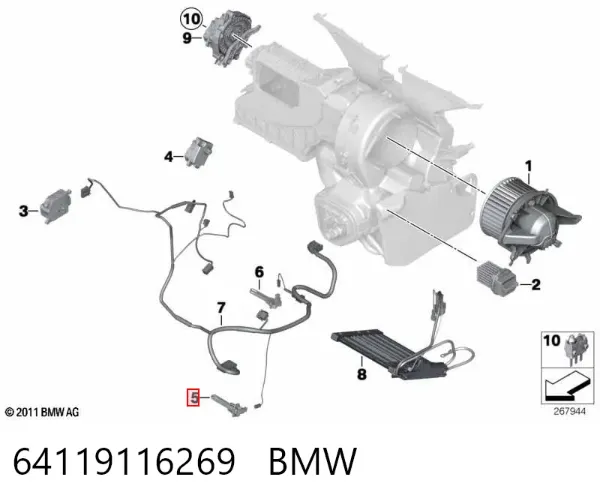 Датчик температуры испарителя 64119116269 BMW