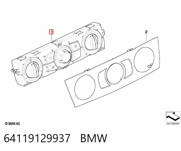 Блок управления кондиционером 64119129937 BMW
