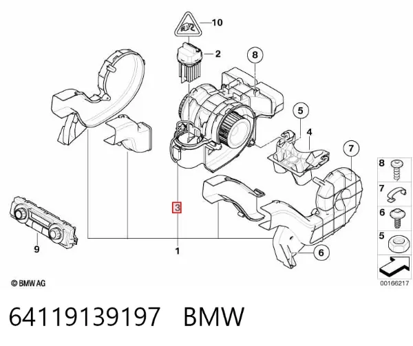 Мотор вентилятора печки (отопителя салона) задний 64119139197 BMW