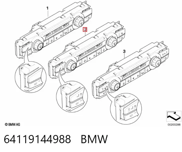 Блок управления кондиционером 64119144988 BMW