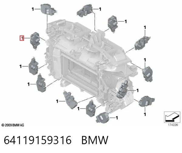 Привод заслонки печки 64119159316 BMW