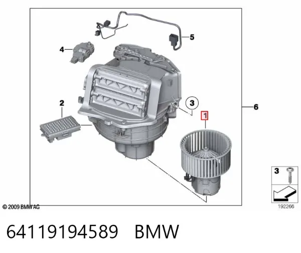 Вентилятор печки 64119194589 BMW