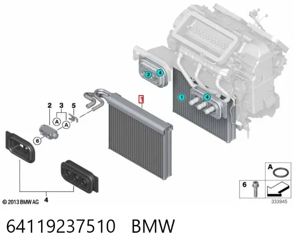 Испаритель кондиционера 64119237510 BMW