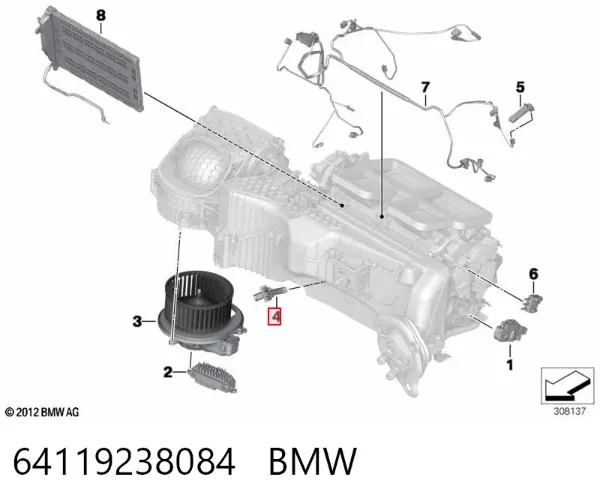 Датчик температуры испарителя 64119238084 BMW