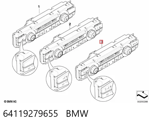 Блок управления кондиционером 64119279655 BMW