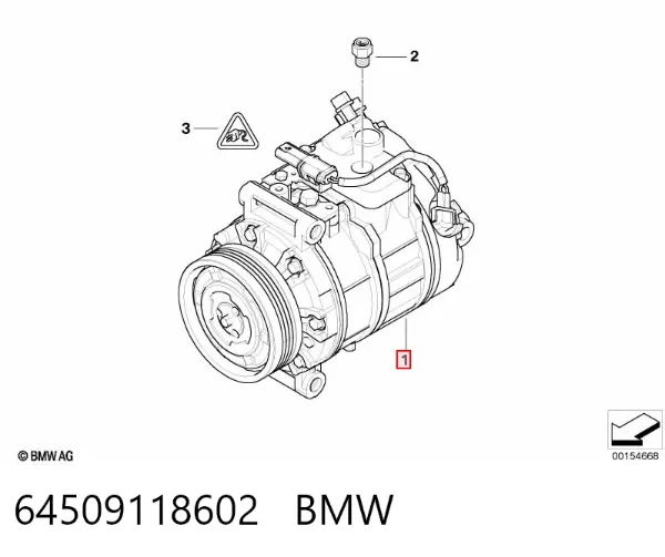 Компрессор кондиционера 64509118602 BMW
