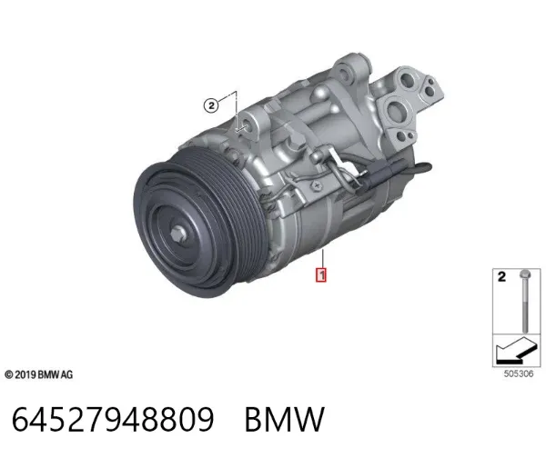 Компрессор кондиционера 64527948809 BMW