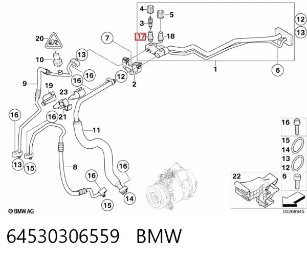 Клапан заправки кондиционера 64530306559 BMW