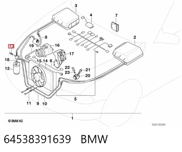 Датчик давления кондиционера 64538391639 BMW