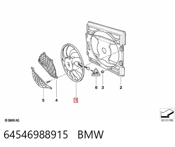 Крыльчатка радиатора охлаждения 64546988915 BMW