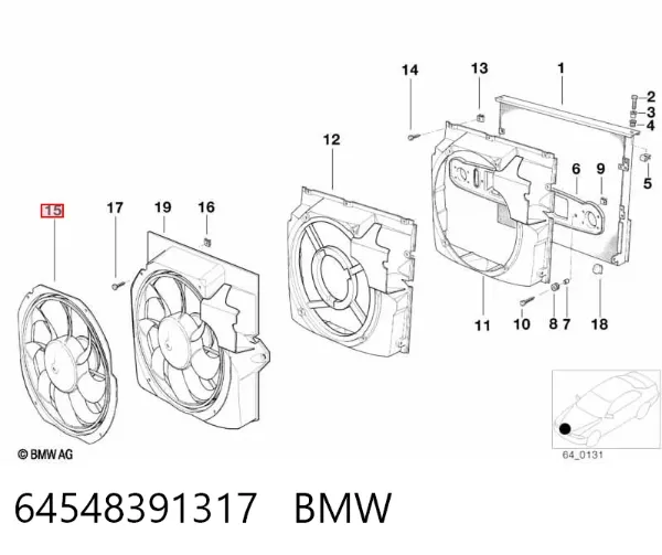 Электровентилятор охлаждения 64548391317 BMW
