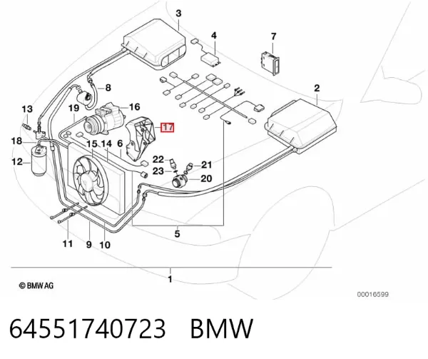 Кронштейн компрессора кондиционера 64551740723 BMW