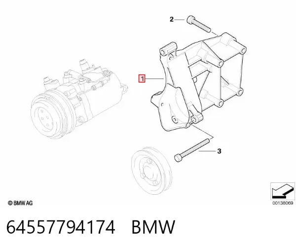 Кронштейн компрессора кондиционера 64557794174 BMW