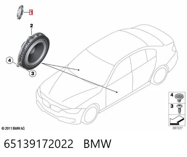 Динамик передней двери 65139172022 BMW