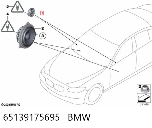 Динамик передней двери 65139175695 BMW