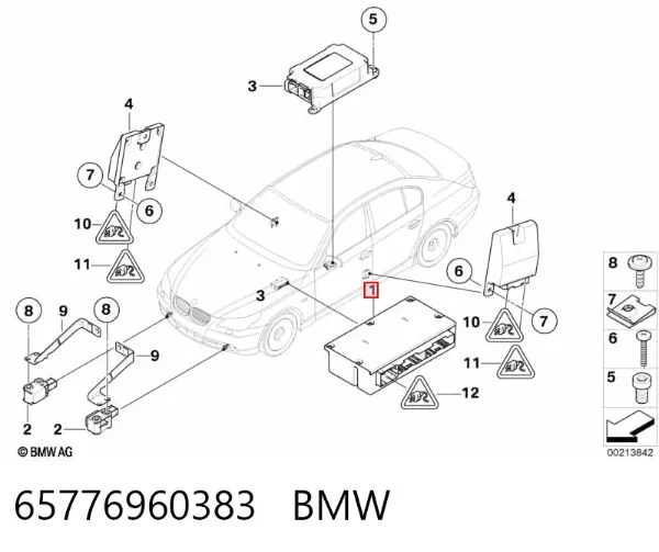 Модуль-процессор управления подушкой безопасности (ЭБУ AIRBAG) 65776960383 BMW