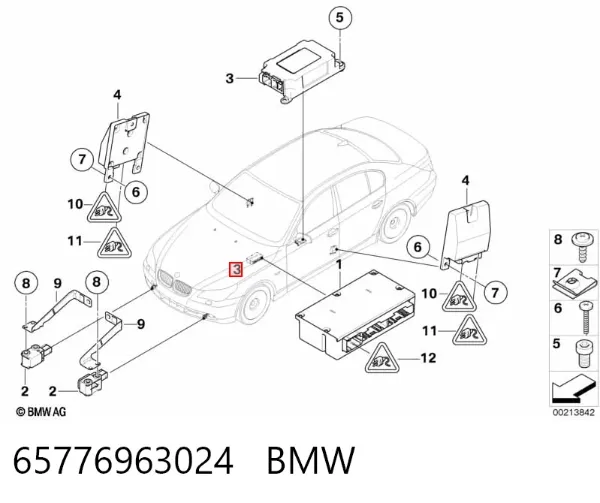 Модуль-процессор управления подушкой безопасности (ЭБУ AIRBAG) 65776963024 BMW