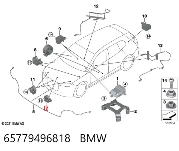 Датчик продольного ускорения 65779496818 BMW