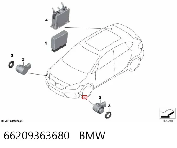 Модуль управления парктроником 66209363680 BMW